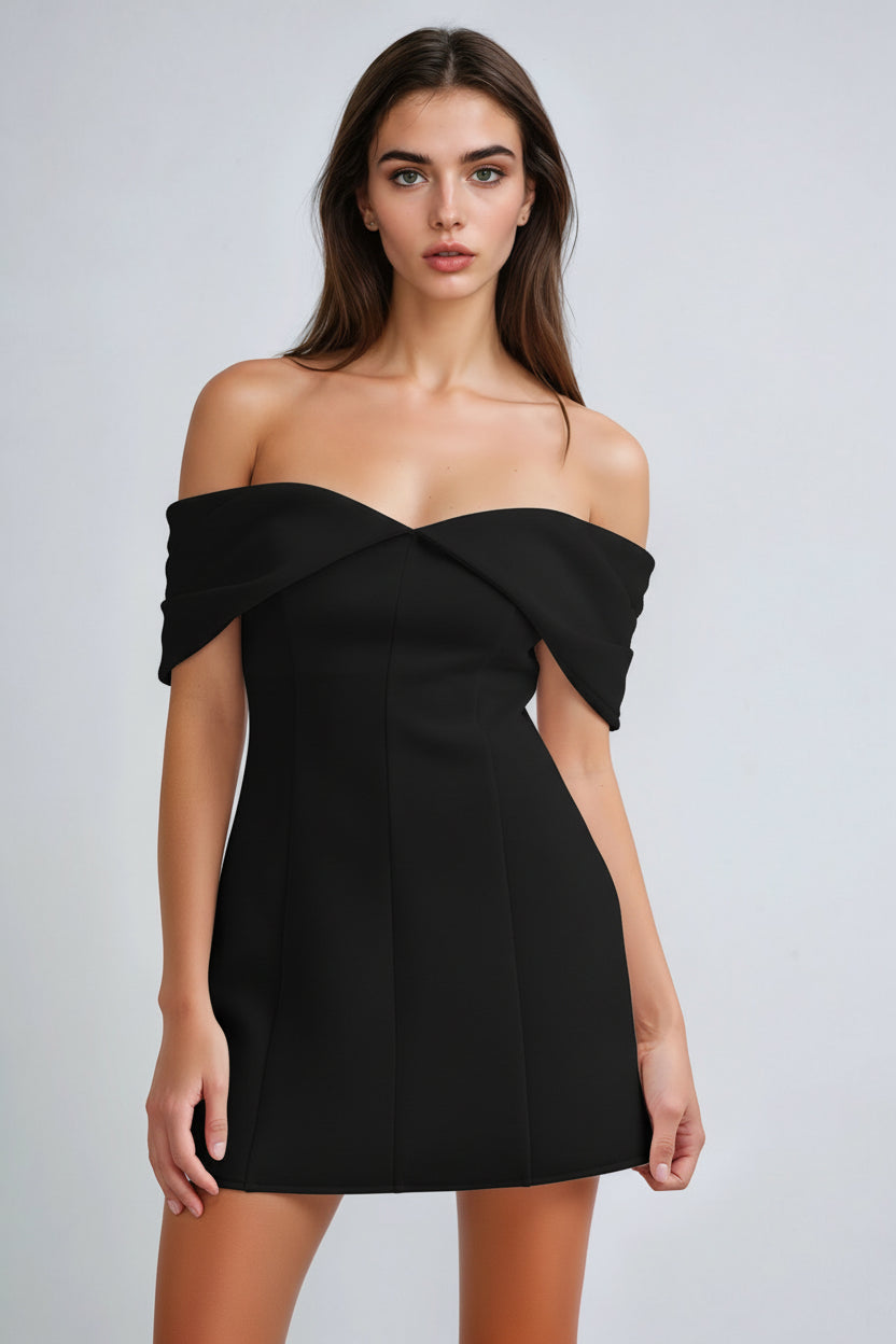 Scuba Mini Dress M / Black
