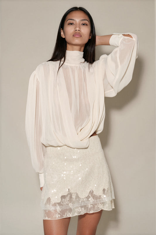 Sequin Contrast Mini Skirt