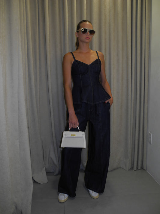 Denim Peplum Top
