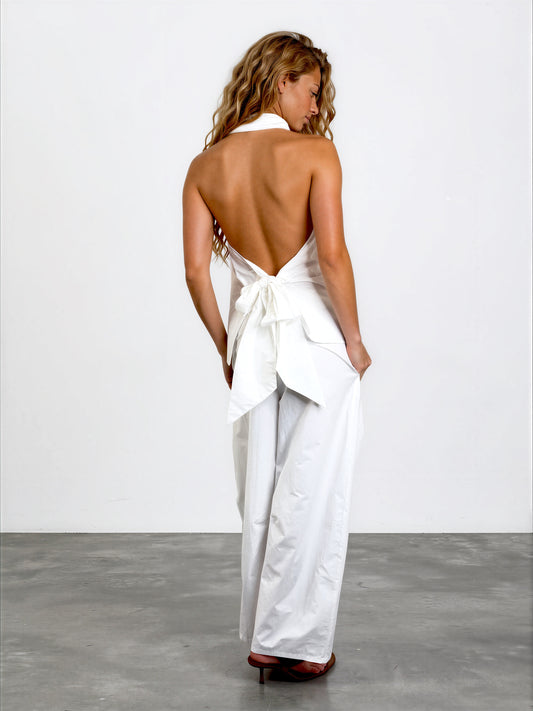 Tie Back Poplin Shirt