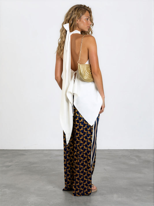 HIgh Neck Satin Top
