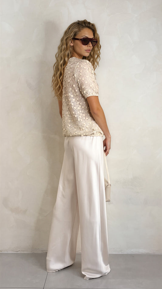 The Milanni Drawstring Satin Pant
