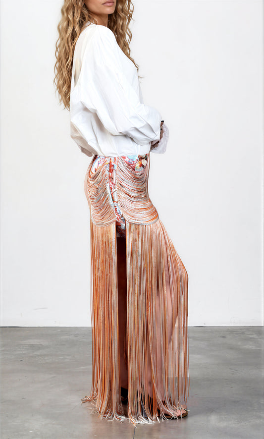 Multi Fringe Skirt