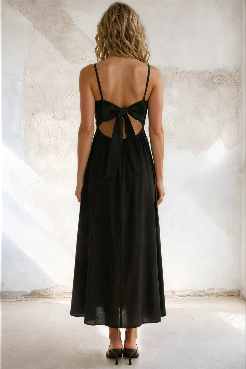 Linen Tie Back Dress – A T I K