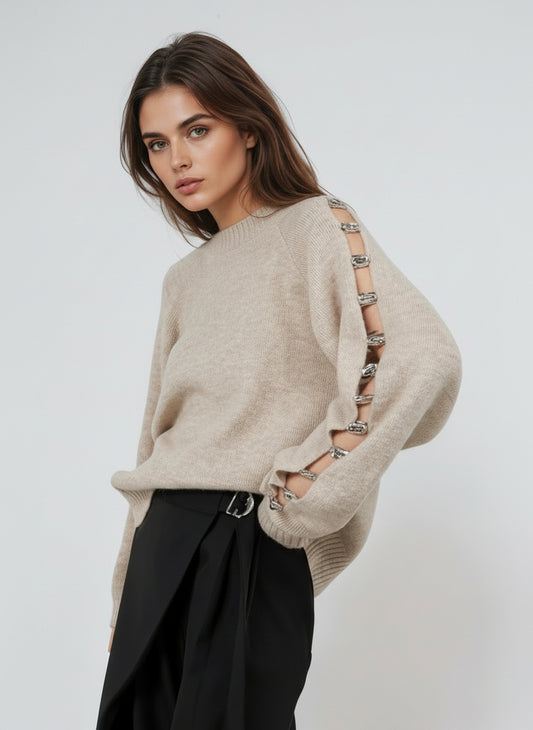 Metallic Accent Sweater