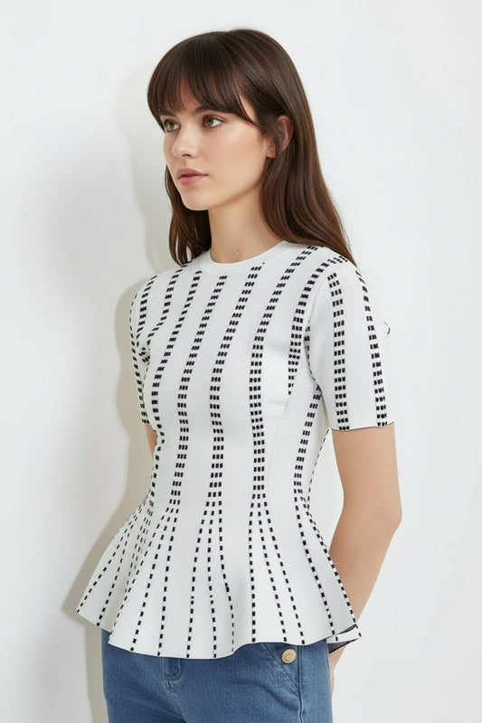 The Stitched Peplum Top