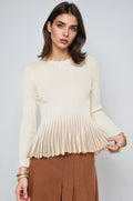 Knit L/s Peplum Top