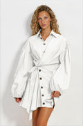 Asymetric Button Down Mini Dress