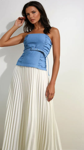 The Aurora Pleated Maxi Dress