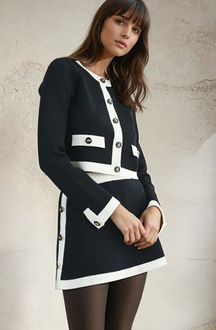 Two Tone Knit Jacket