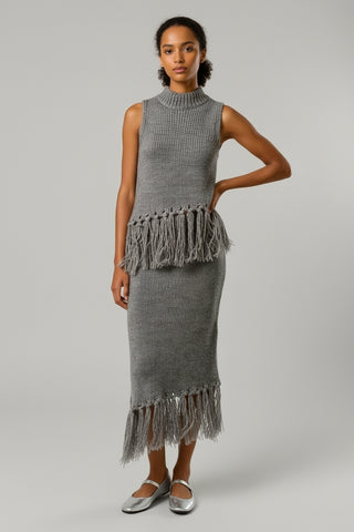 Fringe Knit Skirt