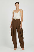 Drape Pant W/Gold Button