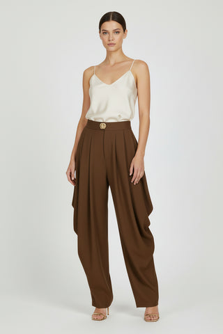 Drape Pant W/Gold Button