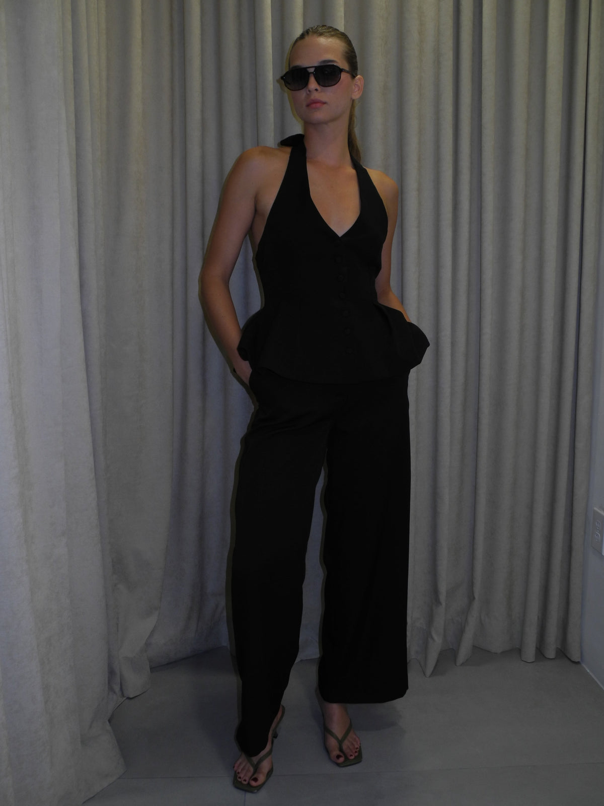 Peplum Halter Top