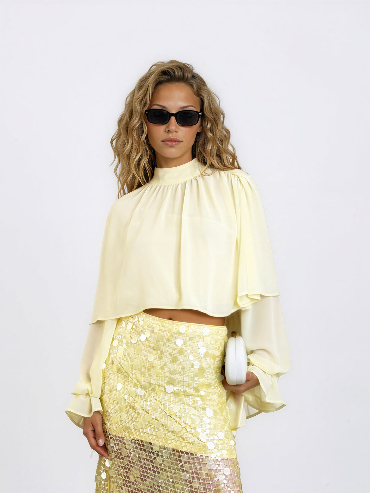Ruffle cape Top