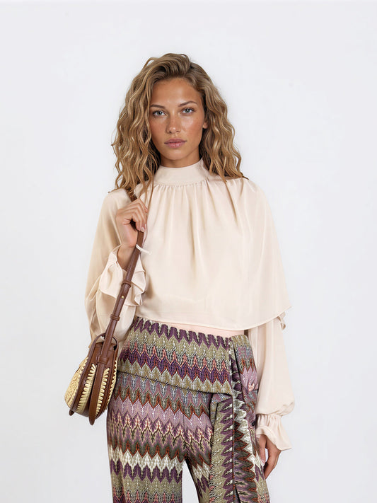 Ruffle cape Top