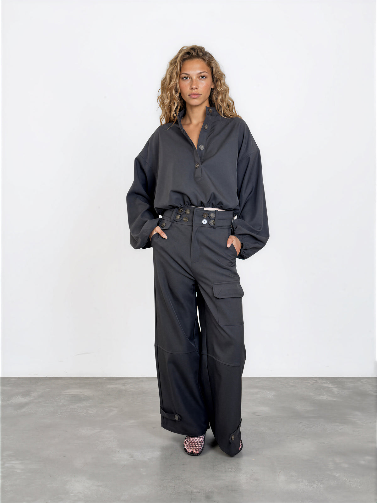 Multi Button Pant Set