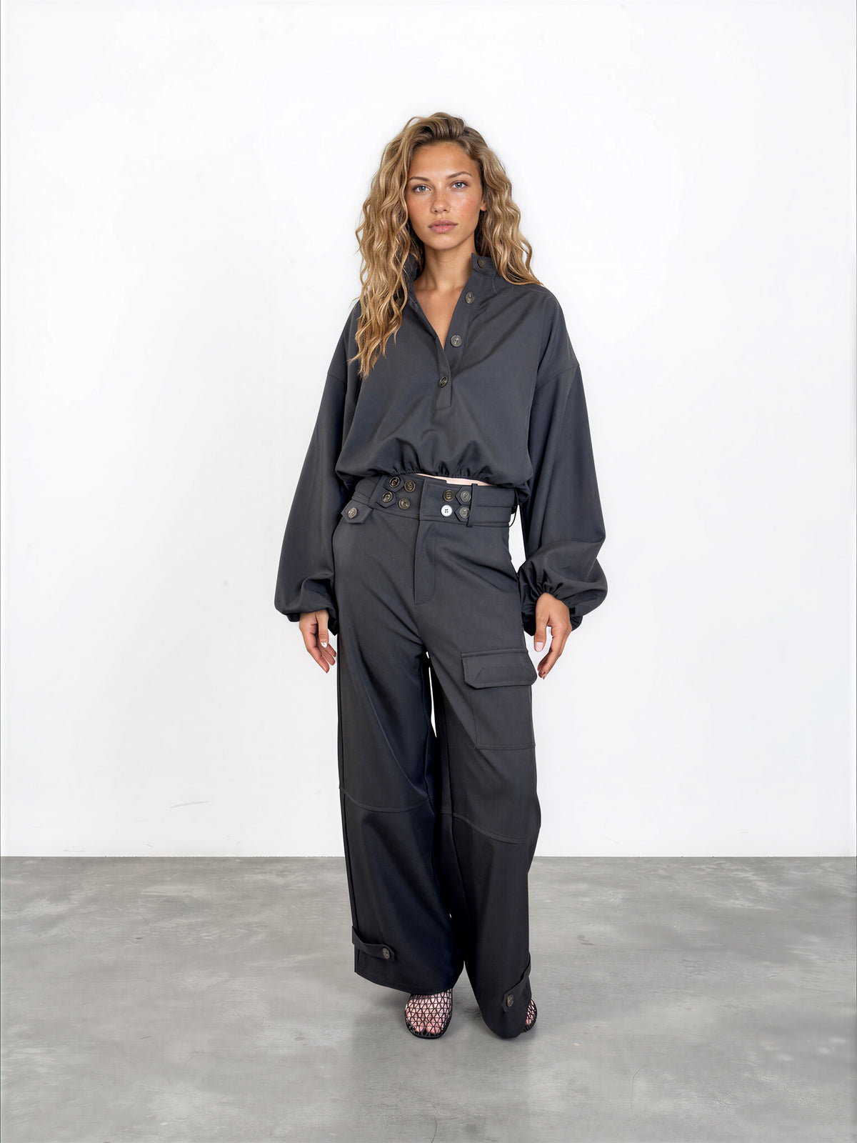 Multi Button Pant Set