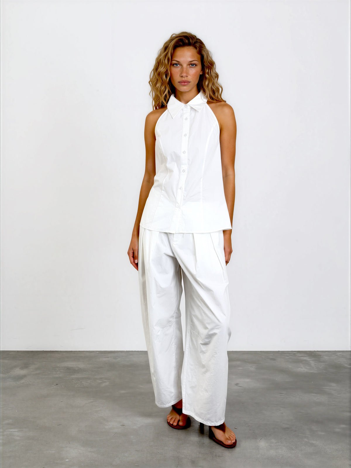 Pleated Barrel Pant