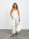 Polka-dot  Strapless Top