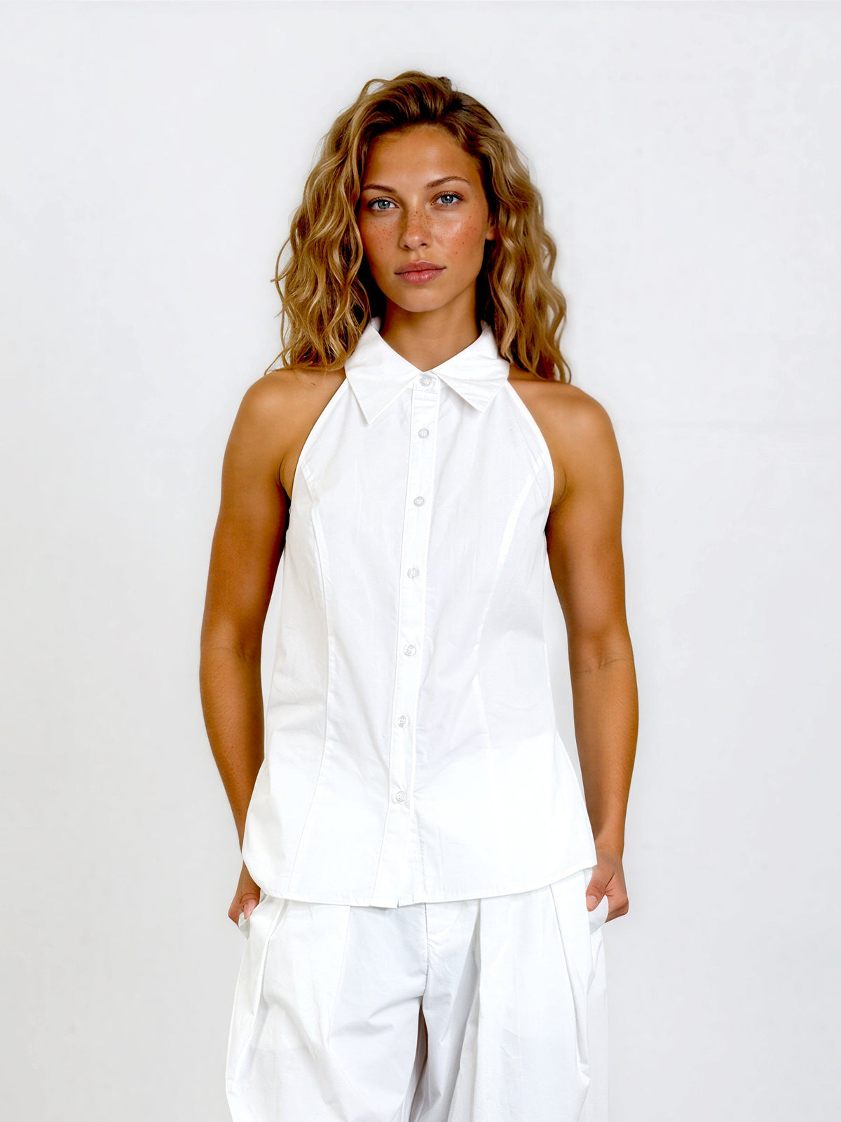 Tie Back Poplin Shirt