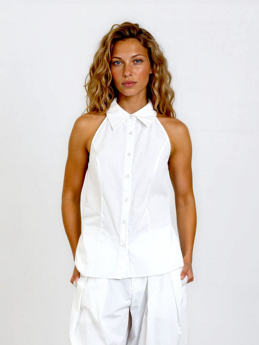 Tie Back Poplin Shirt
