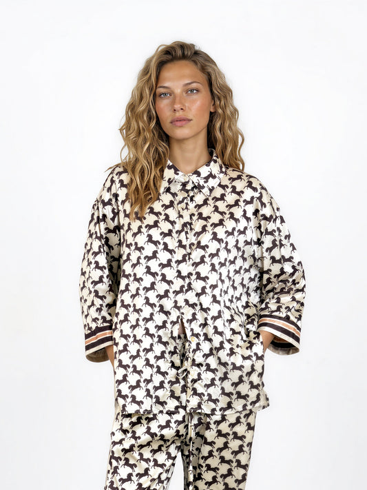 Satin Button Down Shirt