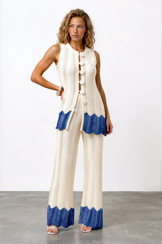 Scallop Trim Knit Set