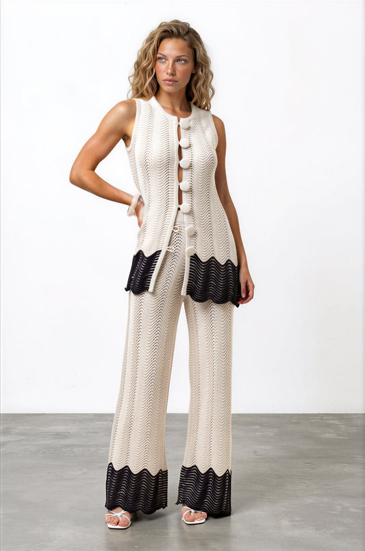 Scallop Trim Knit Set