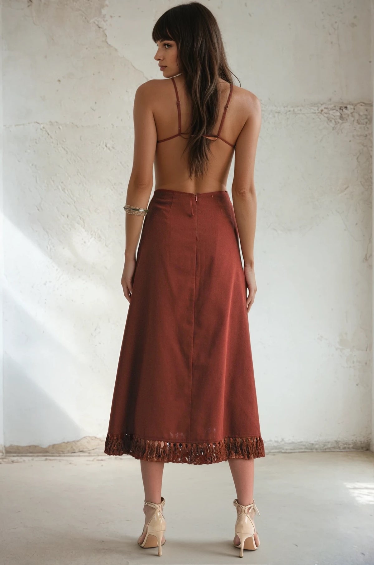 Fringed Midi Dress