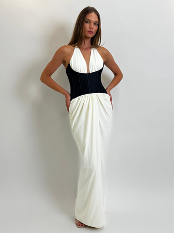 The Collins Denim Contrast Dress