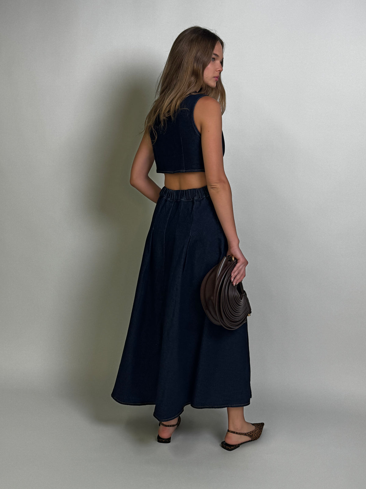 Multi Button Denim Dress