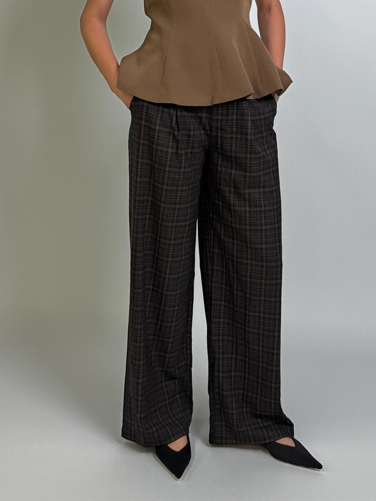 Plaid Contrast Pant