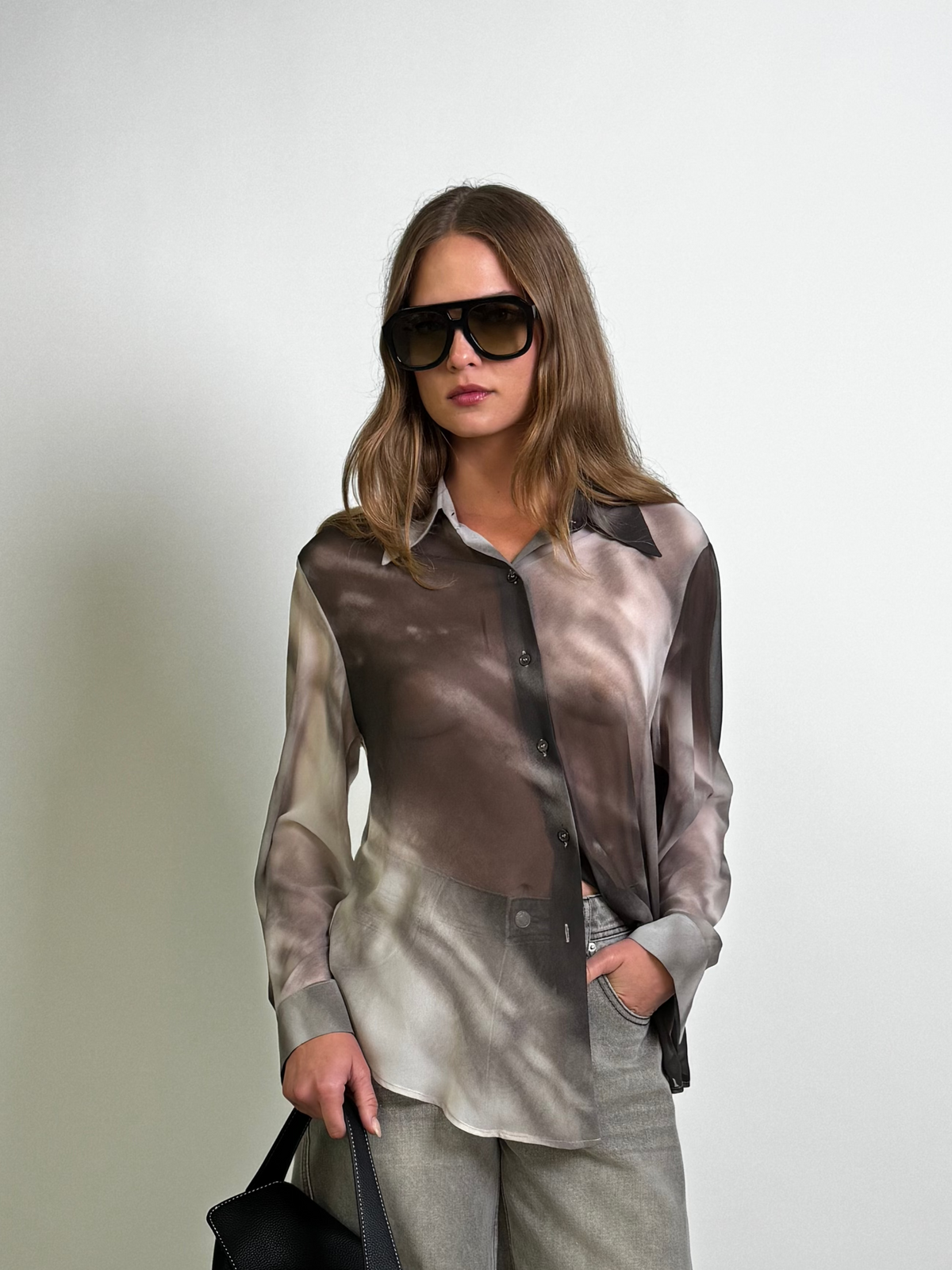 Printed Sheer Shirt