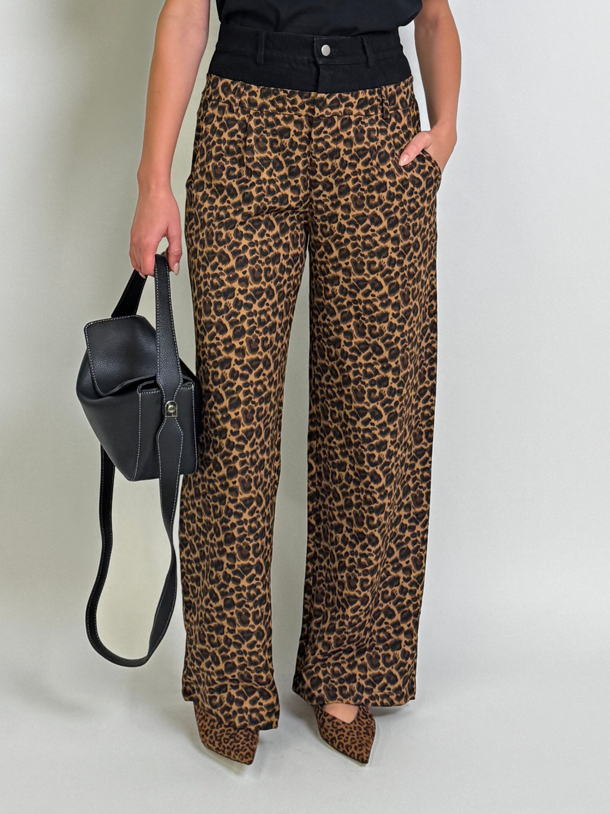 Animal Print Contrast Pant