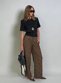 Animal Print Contrast Pant