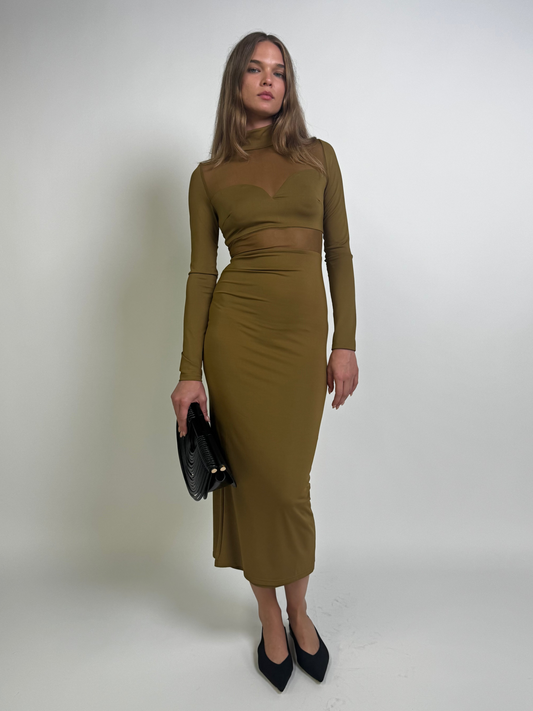 Mesh Contrast Dress