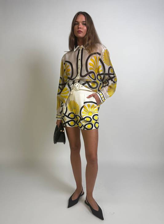 Sheer Print Short