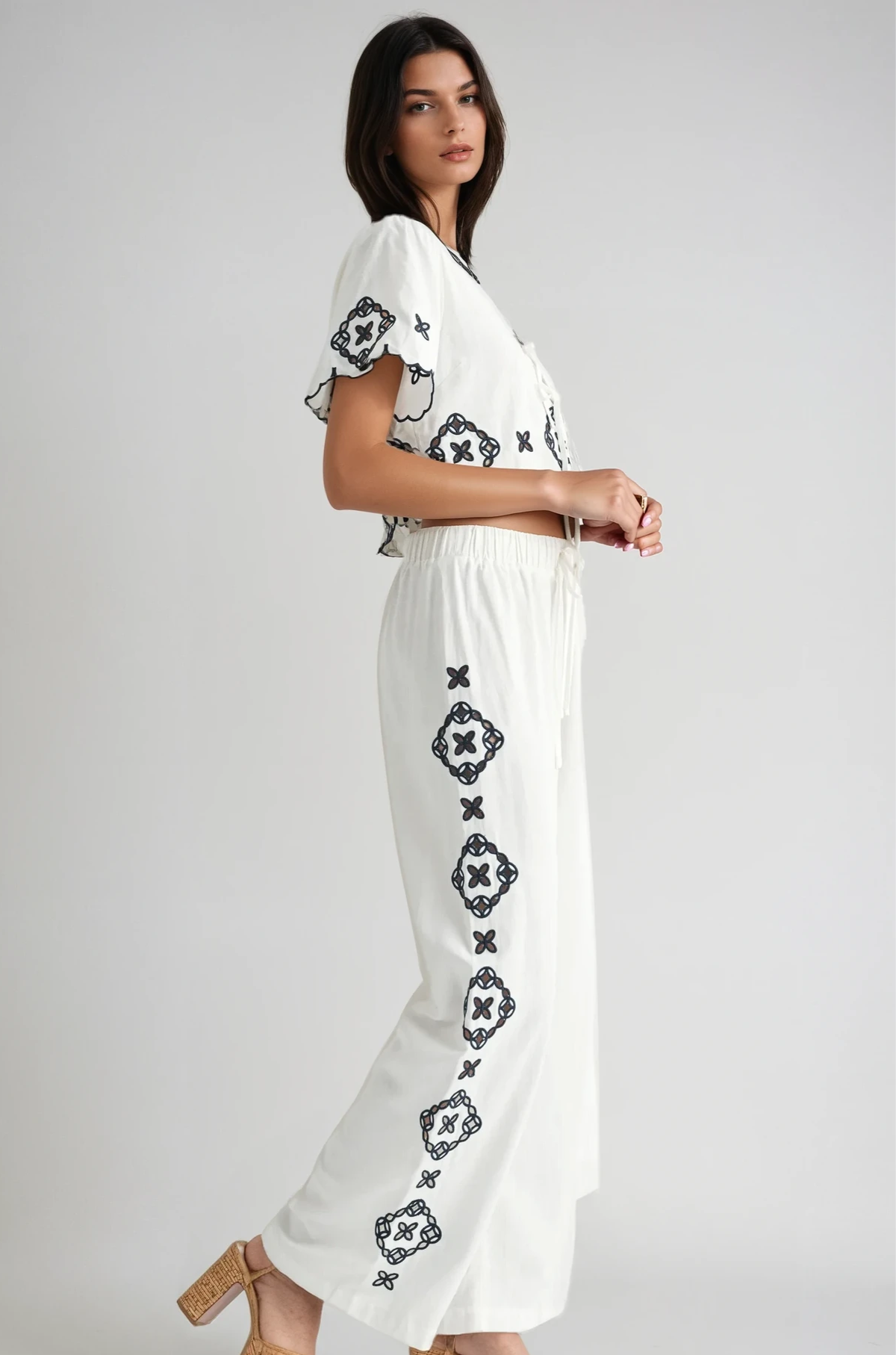 The Karly Emb Pant Set