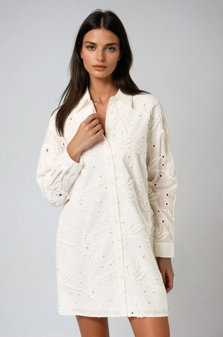 Eyelet Shirt Dress