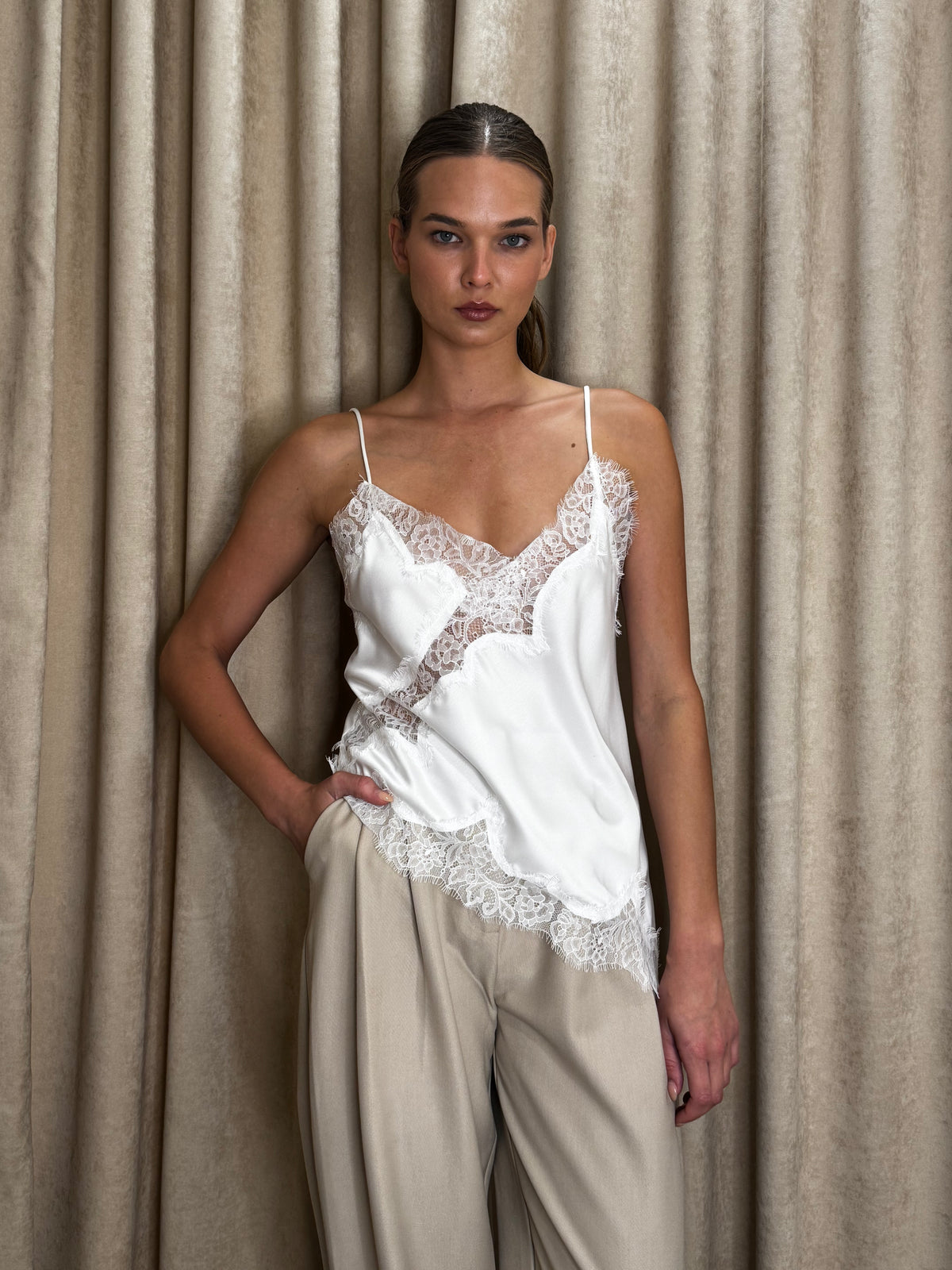 Lace Contrast Cami