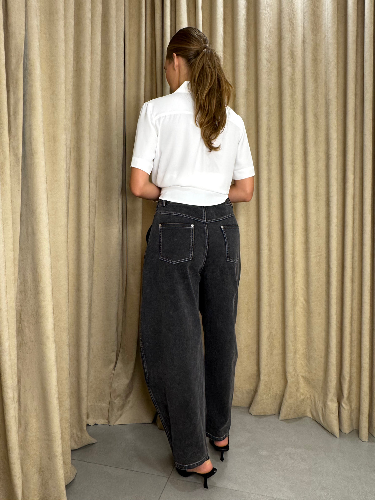 Soft  Denim Barrel Pant