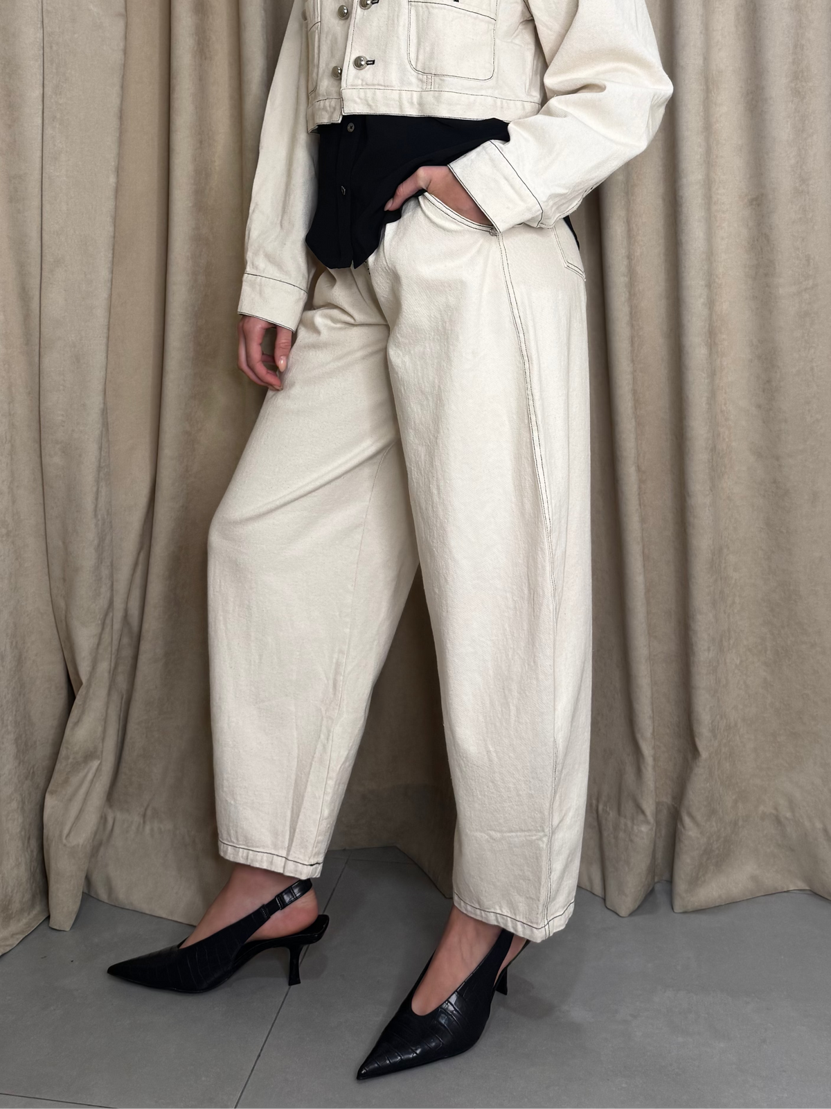 Soft Denim Barrel Pant