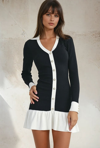 Ruffle Hem Mini Dress