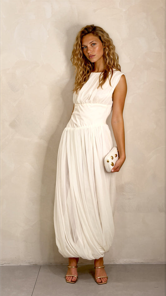 Bubble Hem Midi Dress