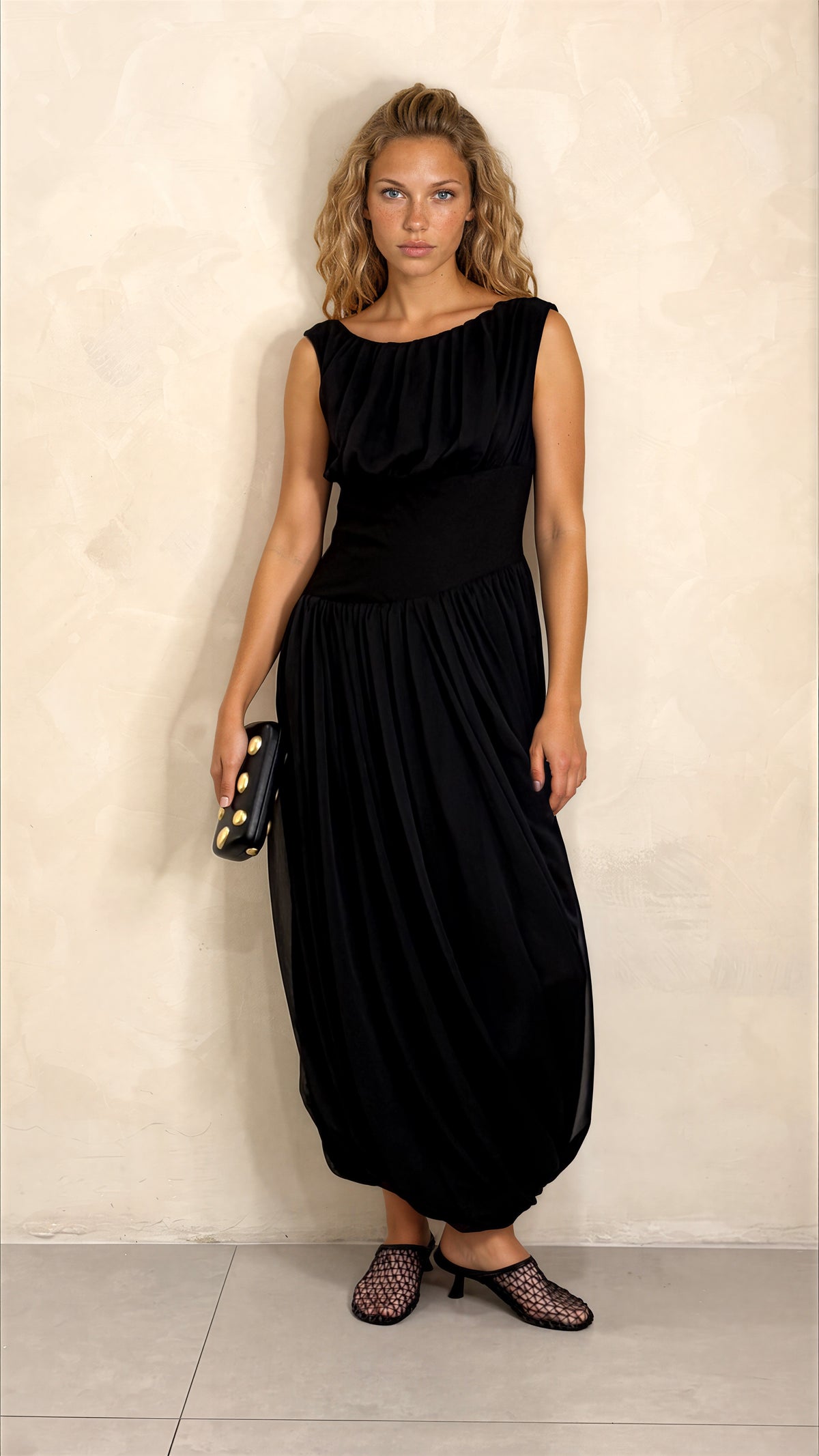 Bubble Hem Midi Dress