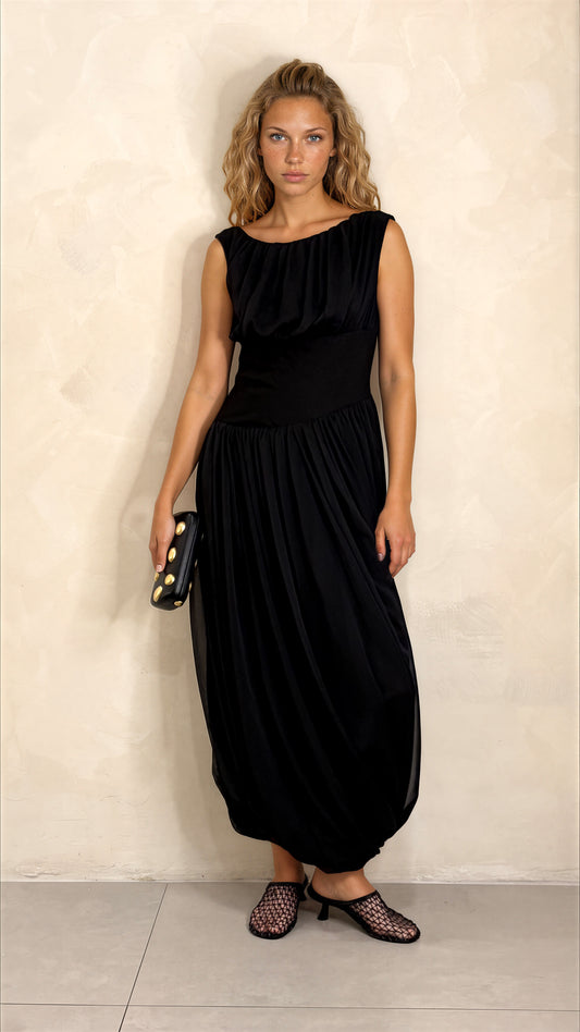 Bubble Hem Midi Dress