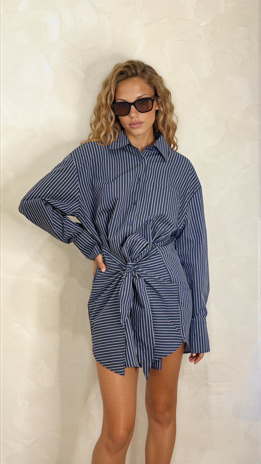 Pin Stripe Mini Dress