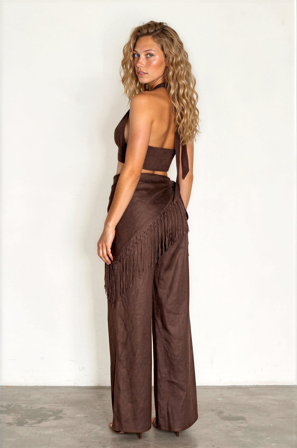 Fringe Scarf Pant Set