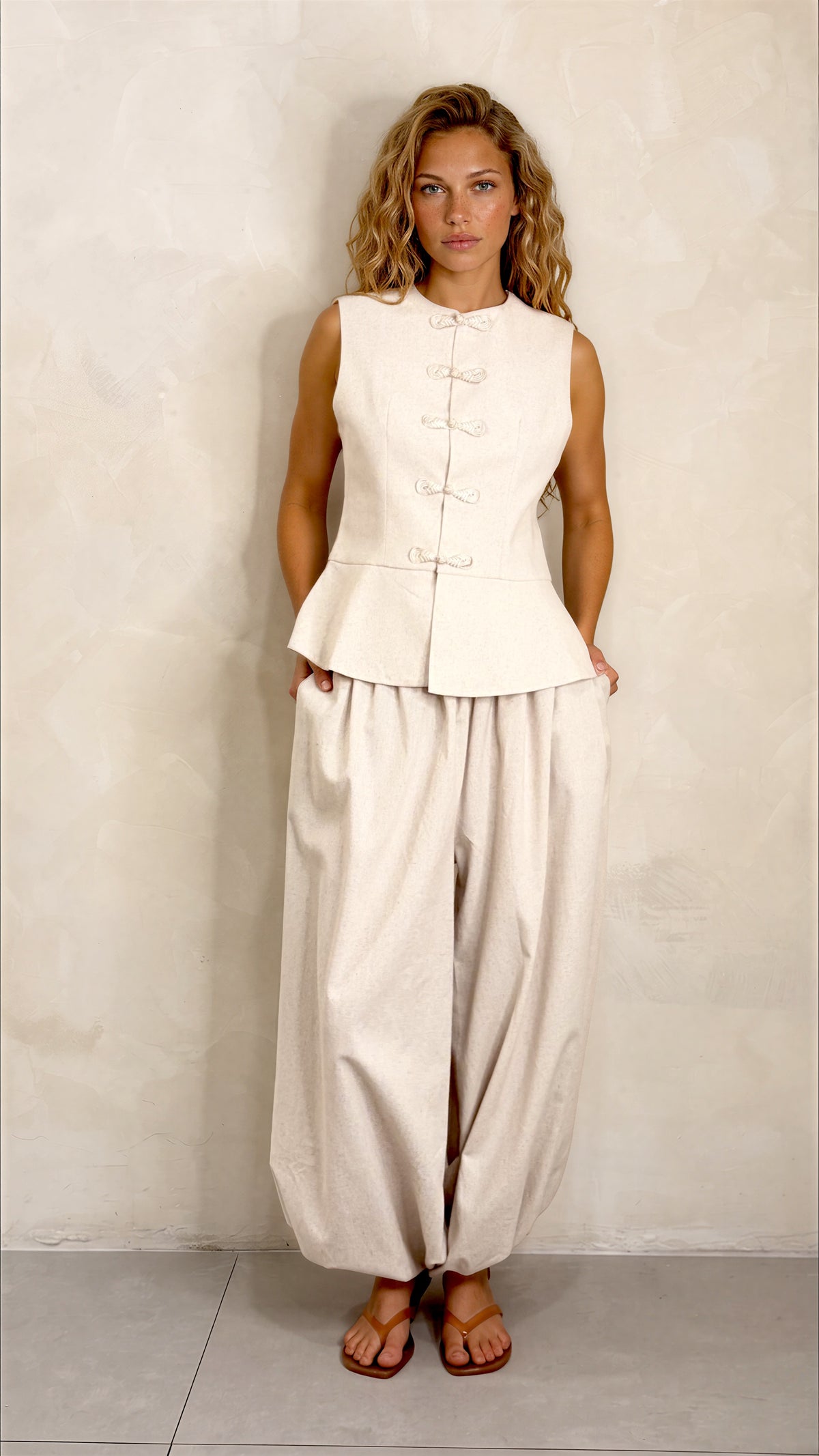 Linen Bubble Pant Set